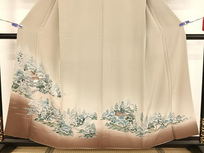平和屋着物●訪問着 友禅 風景文 暈し染め 金彩 正絹 逸品 AAAY9904np