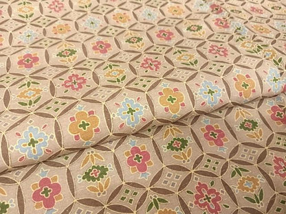平和屋着物●上質な小紋 紬地 花七宝 正絹 逸品 AAAY9910np