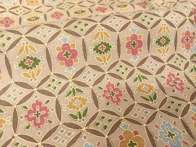平和屋着物●上質な小紋 紬地 花七宝 正絹 逸品 AAAY9910np