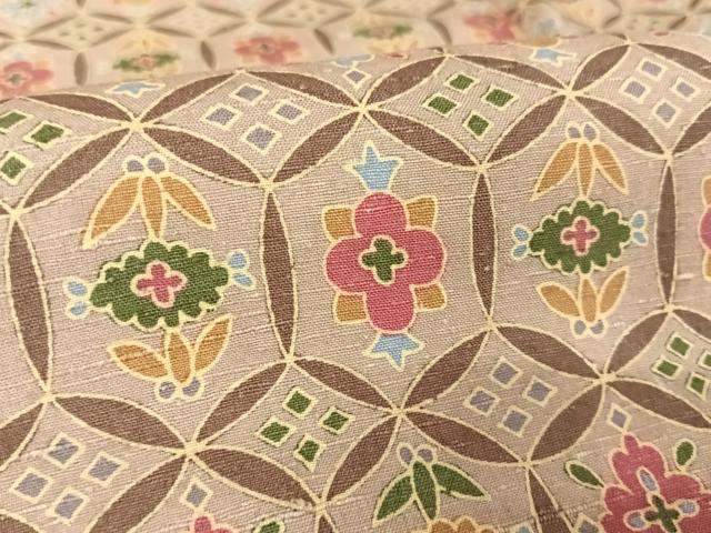 平和屋着物●上質な小紋 紬地 花七宝 正絹 逸品 AAAY9910np