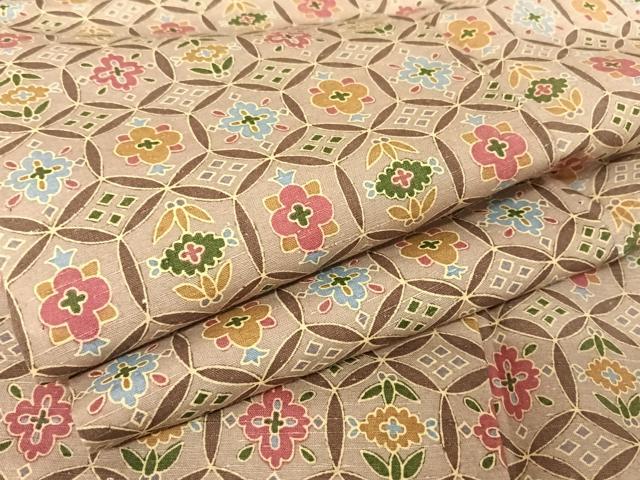 平和屋着物●上質な小紋 紬地 花七宝 正絹 逸品 AAAY9910np