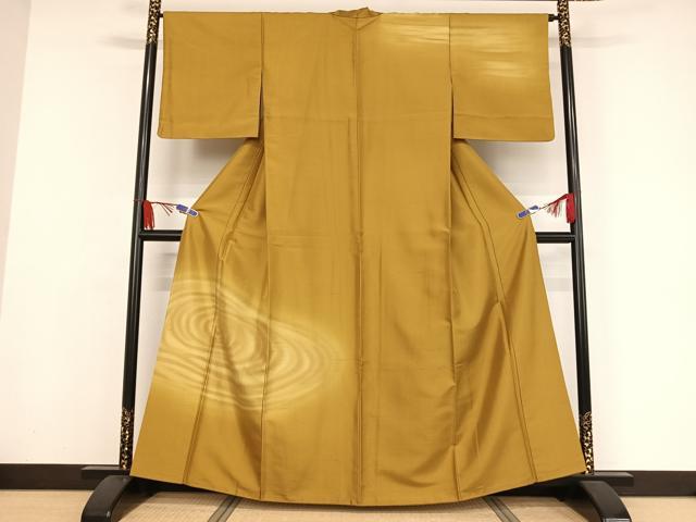 平和屋着物●訪問着　紬地　流水文　正絹　逸品　AAAY9911np