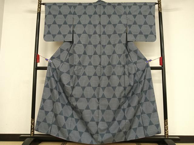 平和屋着物●本場大島紬 一元絣 幾何学文様 正絹 逸品 未使用 AAAY9913np