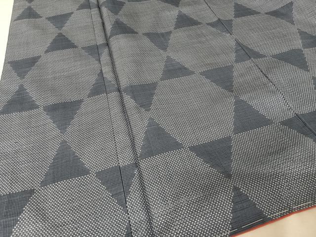 平和屋着物●本場大島紬 一元絣 幾何学文様 正絹 逸品 未使用 AAAY9913np