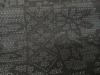 平和屋着物●結城紬　80亀甲　幾何学花文　正絹　逸品　未使用　AAAY9926np