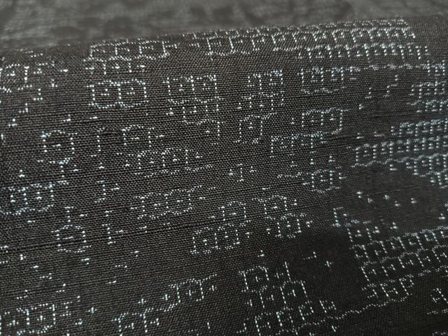 平和屋着物●結城紬　80亀甲　幾何学花文　正絹　逸品　未使用　AAAY9926np