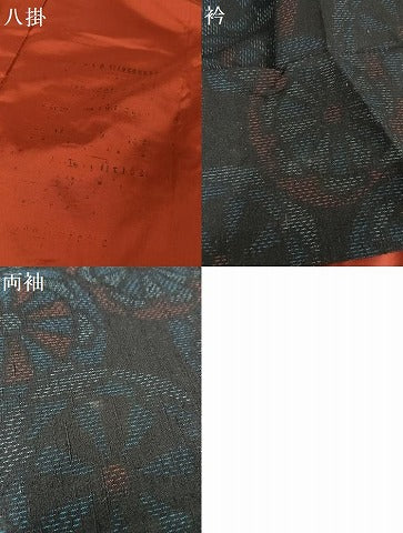 平和屋着物●結城紬　源氏車文　正絹　逸品　AAAY9931np