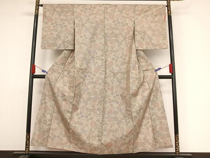 平和屋着物●本場大島紬 一元7マルキ 草花文 正絹 逸品 AAAY9933np