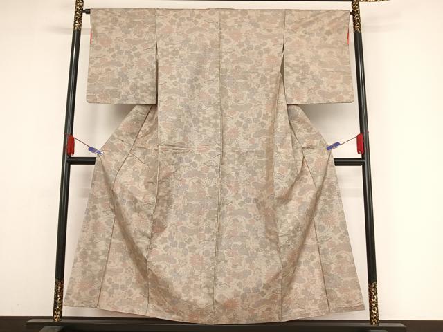 平和屋着物●本場大島紬 一元7マルキ 草花文 正絹 逸品 AAAY9933np