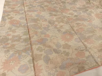 平和屋着物●本場大島紬 一元7マルキ 草花文 正絹 逸品 AAAY9933np