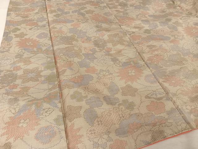 平和屋着物●本場大島紬 一元7マルキ 草花文 正絹 逸品 AAAY9933np