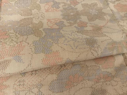 平和屋着物●本場大島紬 一元7マルキ 草花文 正絹 逸品 AAAY9933np