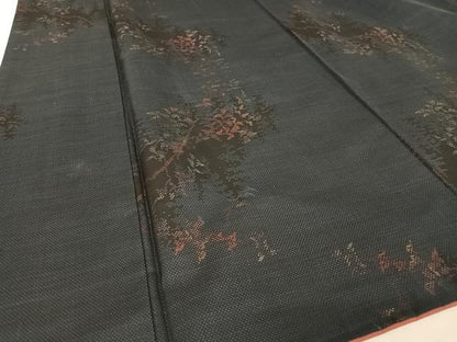 平和屋着物●本場大島紬 カタス7マルキ 枝葉文 正絹 逸品 AAAY9939np