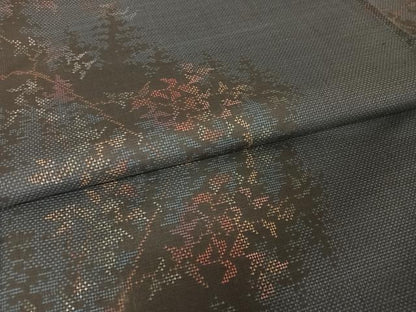 平和屋着物●本場大島紬 カタス7マルキ 枝葉文 正絹 逸品 AAAY9939np