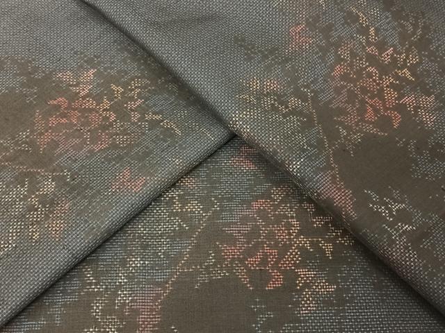 平和屋着物●本場大島紬 カタス7マルキ 枝葉文 正絹 逸品 AAAY9939np