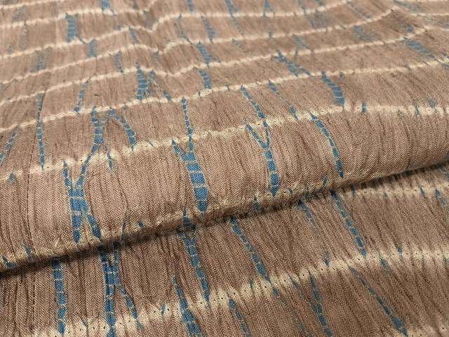 平和屋着物∞道行コート 紬地 竜巻絞り ロング丈 正絹 逸品 AAAY9944np