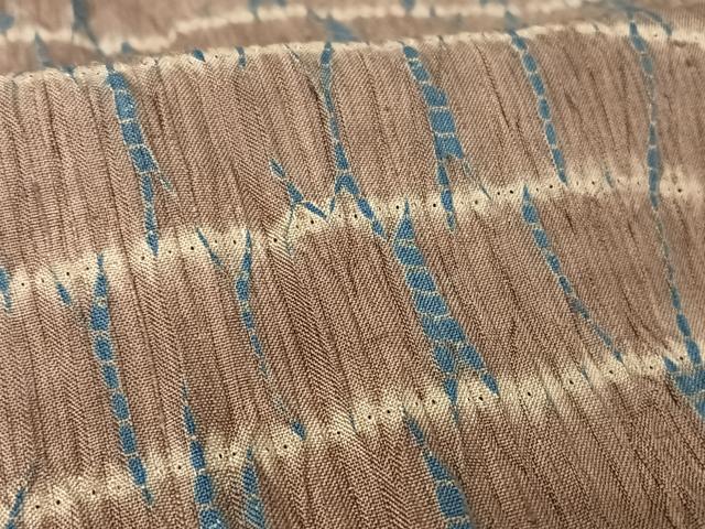 平和屋着物∞道行コート 紬地 竜巻絞り ロング丈 正絹 逸品 AAAY9944np