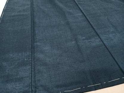 平和屋着物●男性 紬 アンサンブル 色無地 留紺色 正絹 逸品 未使用 AAAY9950np