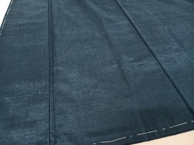 平和屋着物●男性 紬 アンサンブル 色無地 留紺色 正絹 逸品 未使用 AAAY9950np