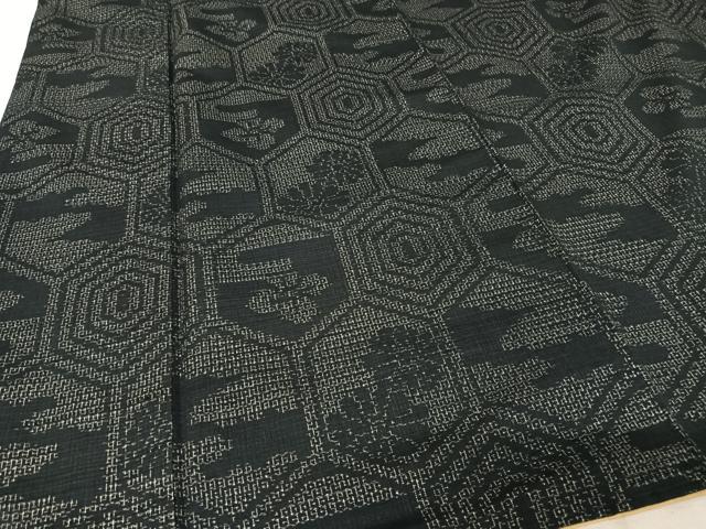 平和屋着物●結城紬 80亀甲 亀甲花文 正絹 逸品 AAAY9953np