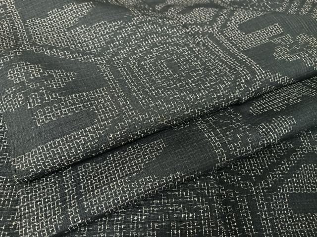 平和屋着物●結城紬 80亀甲 亀甲花文 正絹 逸品 AAAY9953np