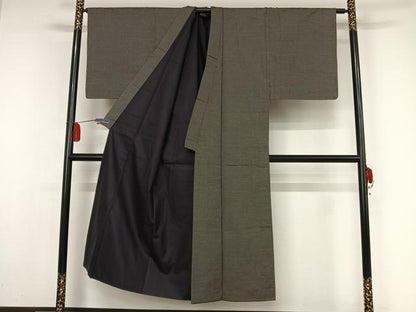 平和屋着物●男性　本場大島紬　アンサンブル　格子　正絹　逸品　AAAY9959np