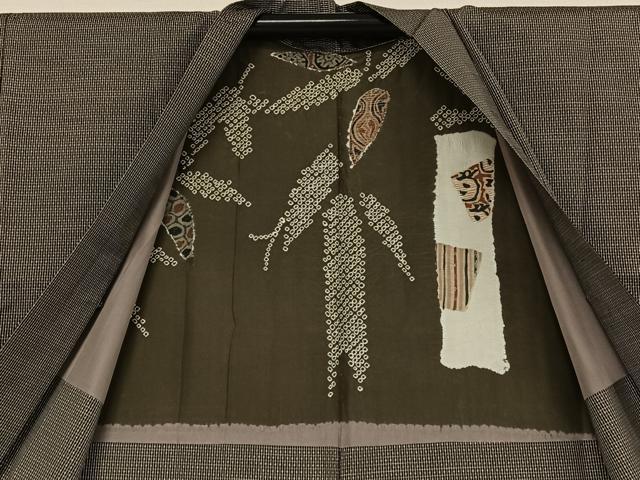 平和屋着物●男性　本場大島紬　アンサンブル　格子　正絹　逸品　AAAY9959np