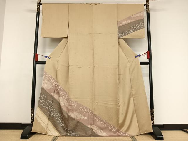 平和屋着物●訪問着 絞り 刺繍 草花 梅楓 金彩 正絹 逸品 AAAY9960np
