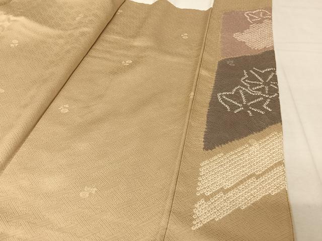 平和屋着物●訪問着 絞り 刺繍 草花 梅楓 金彩 正絹 逸品 AAAY9960np
