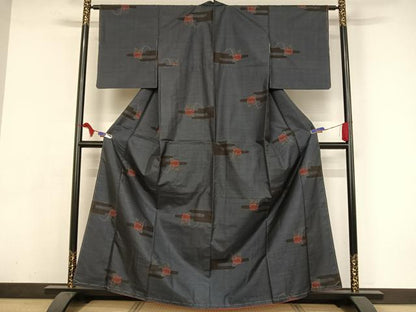 平和屋着物●本場大島紬 カタス7マルキ 霞椿 正絹 逸品 未使用 AAAY9961np