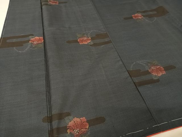 平和屋着物●本場大島紬 カタス7マルキ 霞椿 正絹 逸品 未使用 AAAY9961np