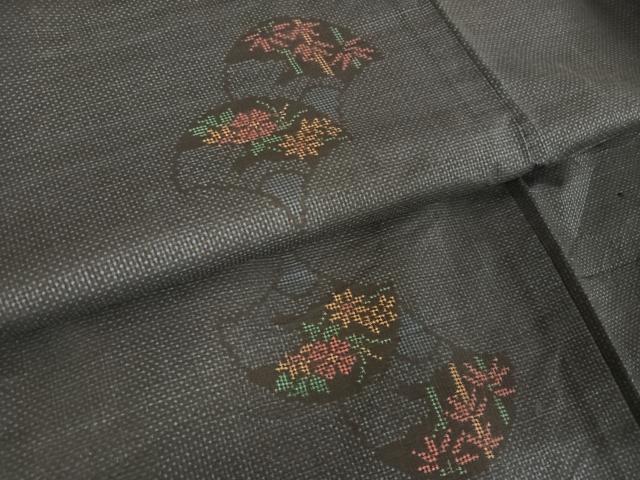 平和屋着物●本場大島紬 一元絣 扇花文 正絹 逸品 AAAY9962np