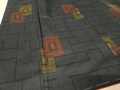 平和屋着物●本場大島紬 一元7マルキ 色紙文 正絹 逸品 未使用 AAAY9970np