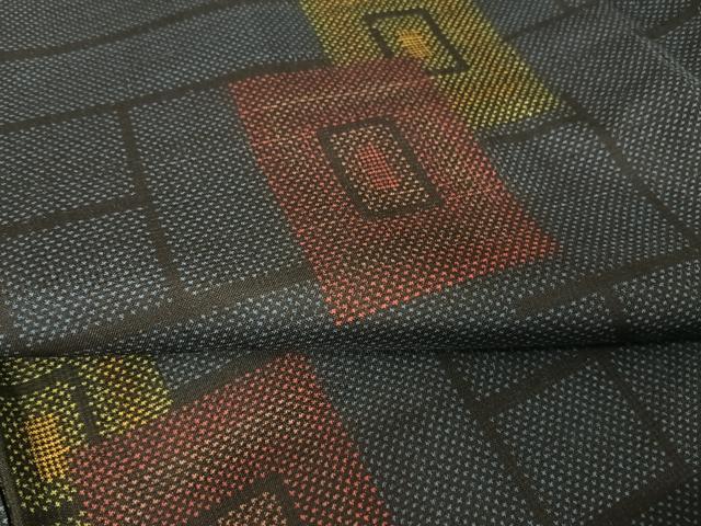 平和屋着物●本場大島紬 一元7マルキ 色紙文 正絹 逸品 未使用 AAAY9970np