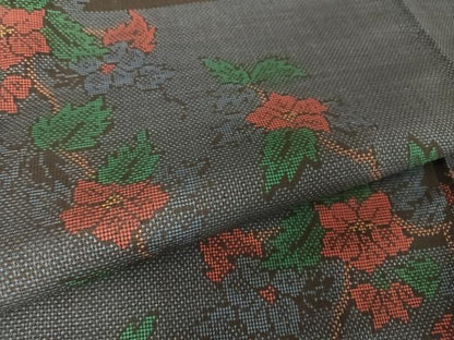 平和屋着物●本場大島紬　一元7マルキ　枝椿　正絹　逸品　未使用　AAAY9971np
