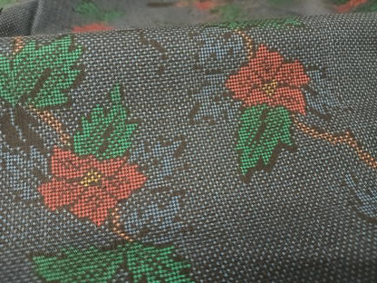 平和屋着物●本場大島紬　一元7マルキ　枝椿　正絹　逸品　未使用　AAAY9971np