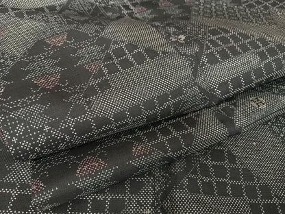 平和屋着物●本場大島紬 カタス7マルキ 網目花文 正絹 逸品 AAAY9974np