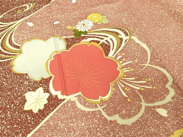 平和屋着物●訪問着 流水花文 金彩 正絹 逸品 AAAY9979np