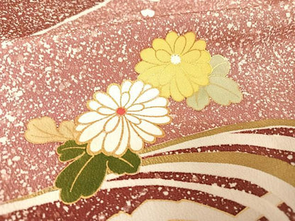 平和屋着物●訪問着 流水花文 金彩 正絹 逸品 AAAY9979np
