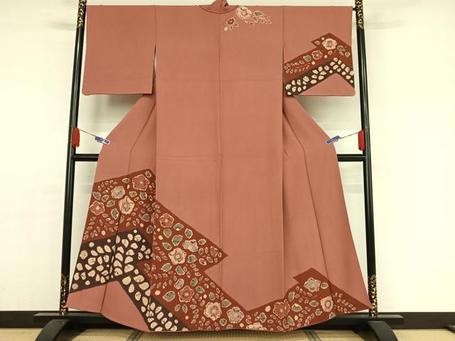 平和屋着物●訪問着　絞り　辻が花　正絹　逸品　AAAY9980np