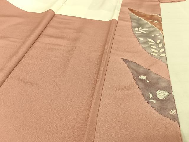 平和屋着物●訪問着 辻が花 桃色地 正絹 逸品 AAAY9984np