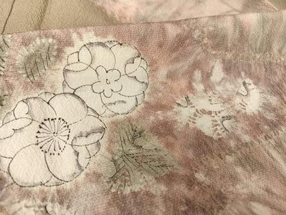 平和屋着物●訪問着 辻が花 絞り 灰汁色 正絹 逸品 AAAY9985np
