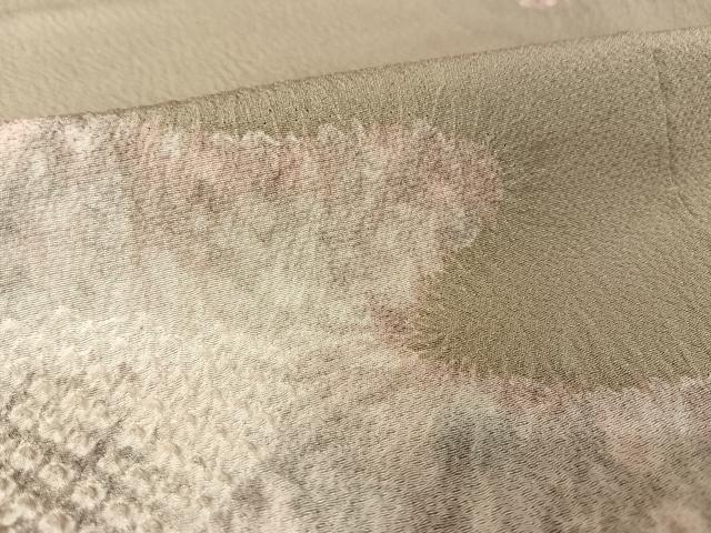 平和屋着物●訪問着 辻が花 絞り 灰汁色 正絹 逸品 AAAY9985np