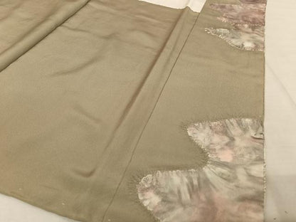 平和屋着物●訪問着 辻が花 絞り 灰汁色 正絹 逸品 AAAY9985np
