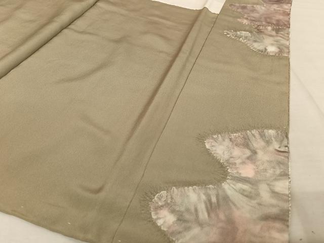 平和屋着物●訪問着 辻が花 絞り 灰汁色 正絹 逸品 AAAY9985np