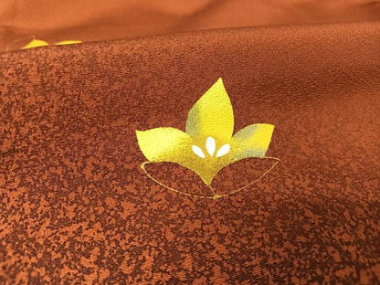 平和屋着物●木下茂森　訪問着　手描き　舞花文　たたき染め　正絹　逸品　AAAY9986np