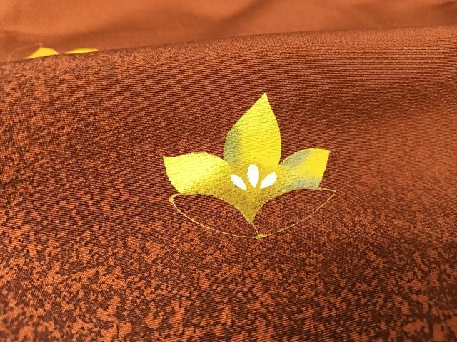 平和屋着物●木下茂森　訪問着　手描き　舞花文　たたき染め　正絹　逸品　AAAY9986np