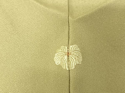 平和屋着物●総刺繍 訪問着 柳茶色 正絹 逸品 AAAY9989np
