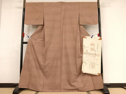 平和屋着物●綿薩摩 東郷織物謹製 手織 160亀甲 白薩摩 銀座こうげい 160亀甲 蚊絣 たとう紙付き 綿 逸品 未使用 AAAY9996np