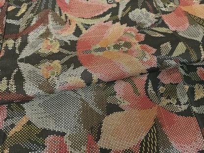 平和屋着物●本場大島紬 一元絣 更紗花文 正絹 逸品 未使用 AAAY9997np
